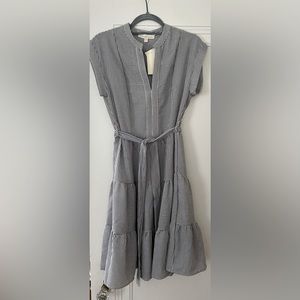 NWT Women’s Striped Midi Ruffle Dress